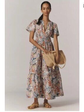 Anthropologie Somerset Multicolor Floral Maxi Dress.  SZ S